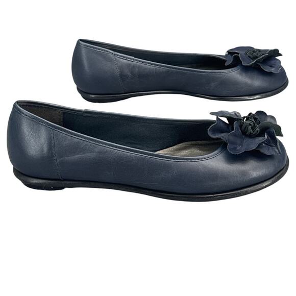 Clarks Book End Ballet Flat Navy Blue Leather Slip On Shoe Women 8 - Picture 5 of 8